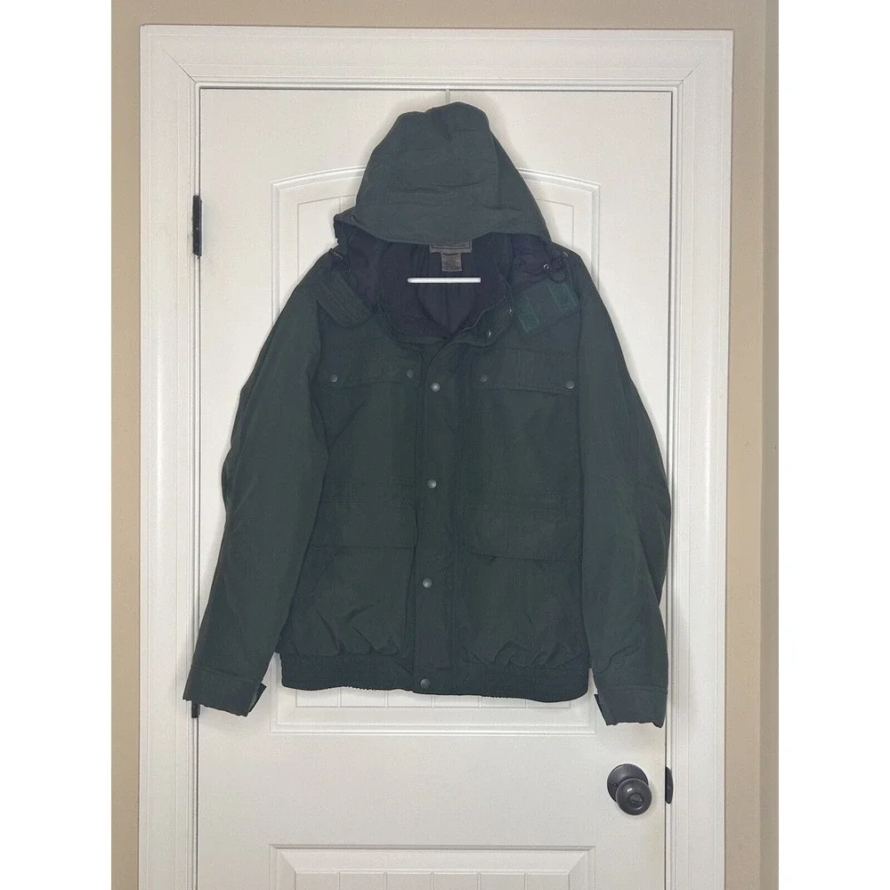 LL Bean Parka Coat L Gore-Tex Extreme Wet Weather PrimaLoft Cargo